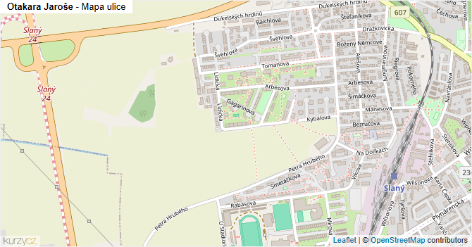 Otakara Jaroše - mapa ulice