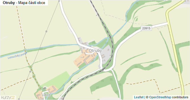 Otruby - mapa části obce