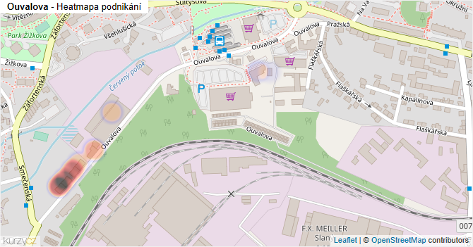 Ouvalova - mapa podnikání