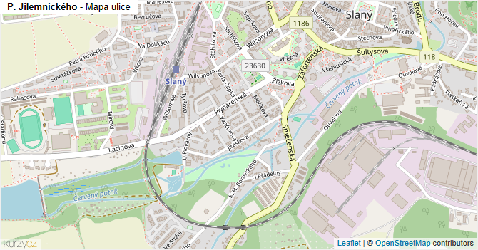 P. Jilemnického - mapa ulice