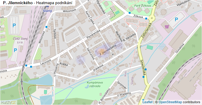 P. Jilemnického - mapa podnikání