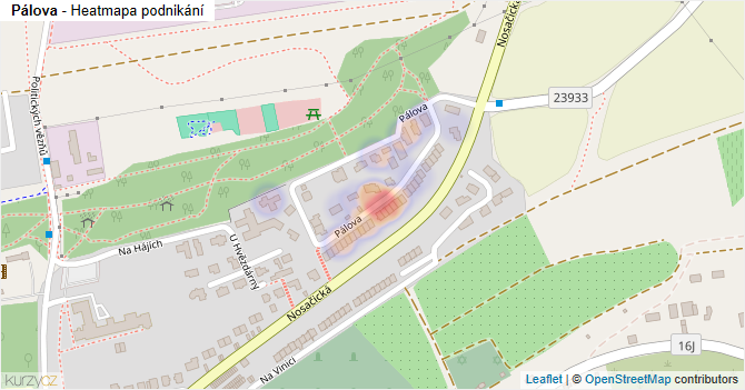 Pálova - mapa podnikání