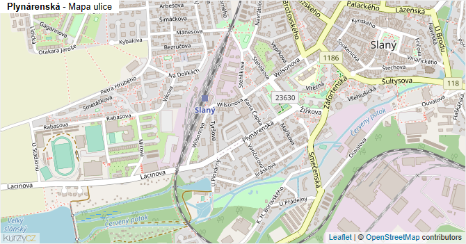 Plynárenská - mapa ulice