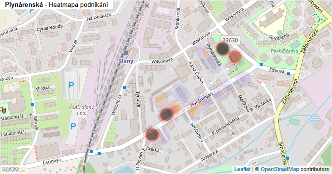 Plynárenská - mapa podnikání