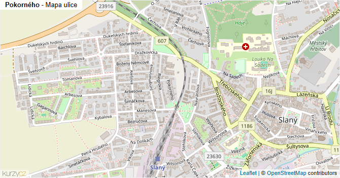 Pokorného - mapa ulice