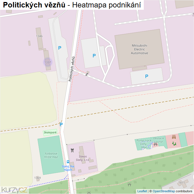 Mapa Politických vězňů - Firmy v ulici.