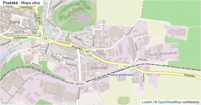 Pražská - mapa ulice