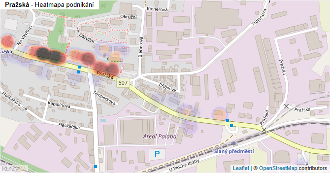 Pražská - mapa podnikání