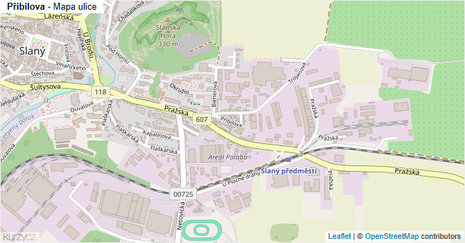 Přibilova - mapa ulice