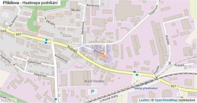Přibilova - mapa podnikání