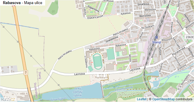 Rabasova - mapa ulice