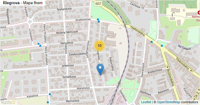 Riegrova - mapa firem
