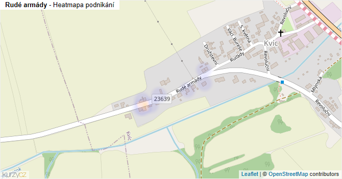 Rudé armády - mapa podnikání