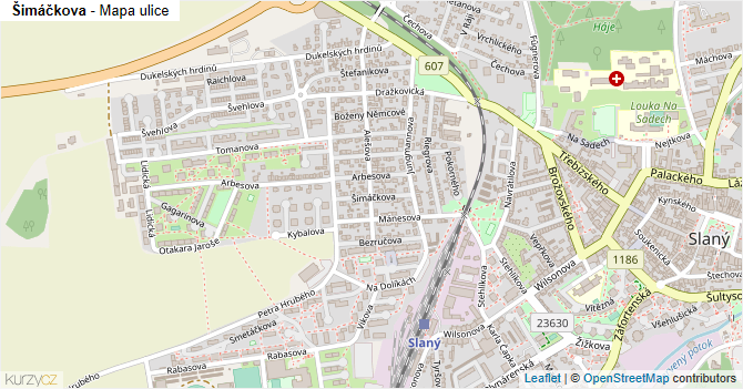 Šimáčkova - mapa ulice