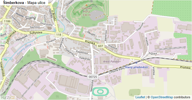 Šimberkova - mapa ulice