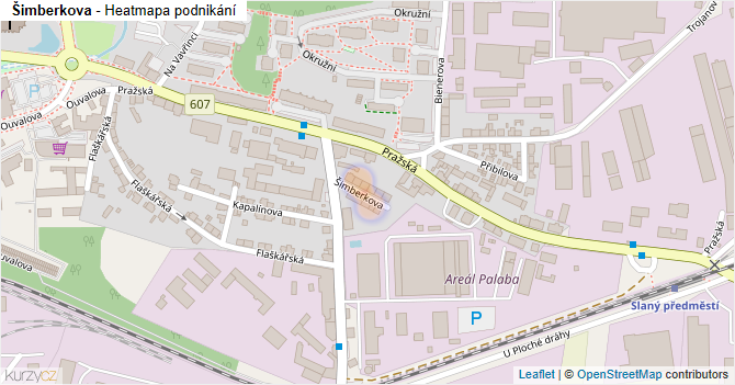 Šimberkova - mapa podnikání