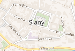 Slaný v obci Slaný - mapa části obce