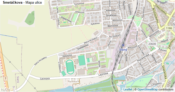 Smetáčkova - mapa ulice