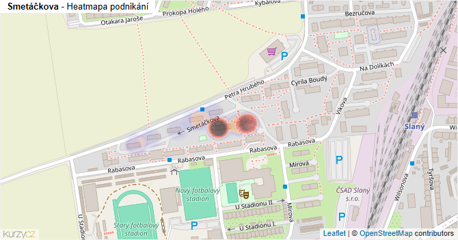 Smetáčkova - mapa podnikání