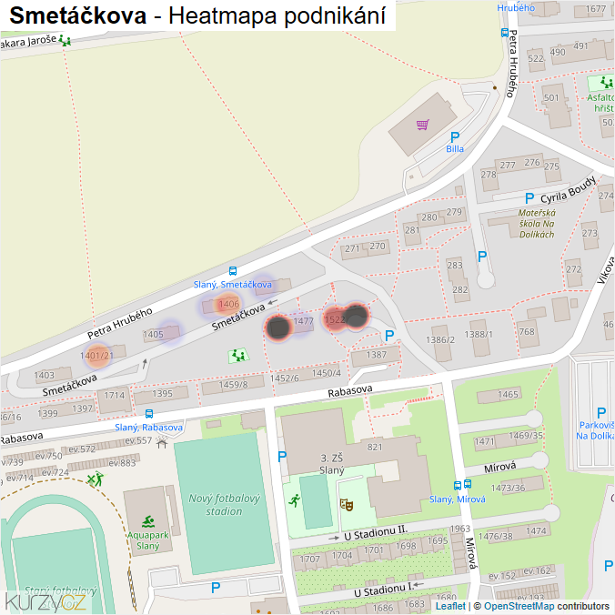 Mapa Smetáčkova - Firmy v ulici.