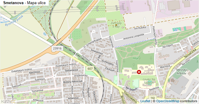 Smetanova - mapa ulice