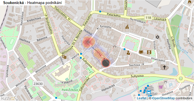 Soukenická - mapa podnikání