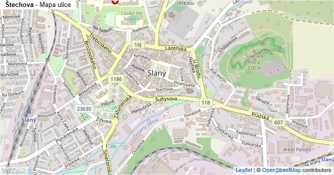 Štechova - mapa ulice