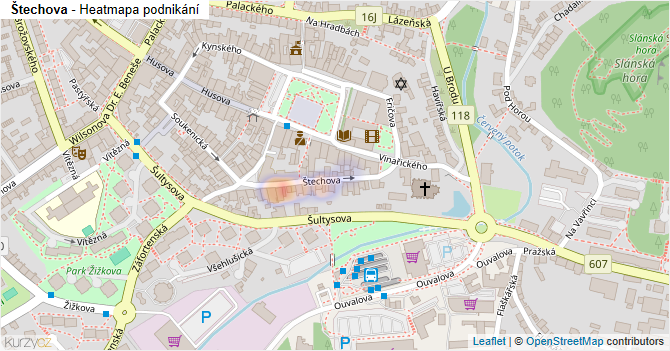 Štechova - mapa podnikání