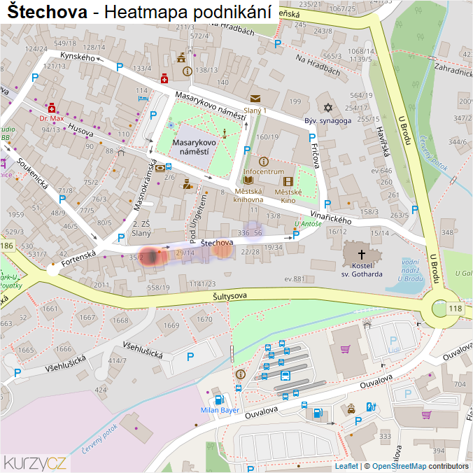 Mapa Štechova - Firmy v ulici.