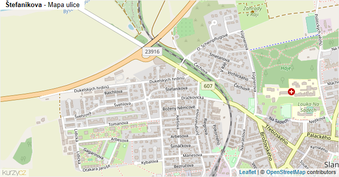 Štefanikova - mapa ulice