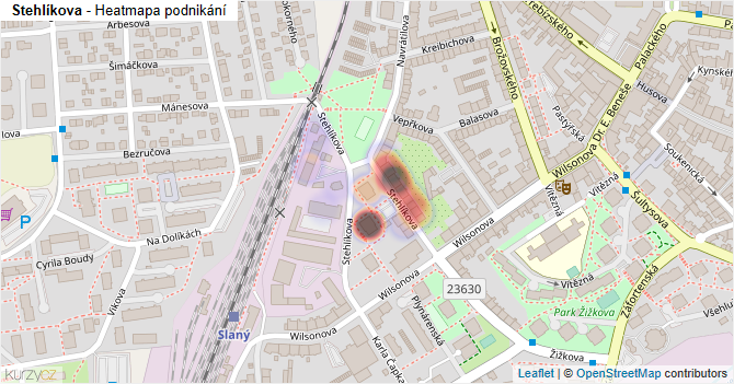 Stehlíkova - mapa podnikání