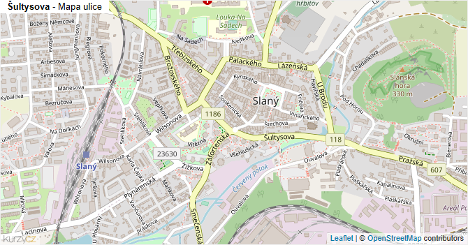 Šultysova - mapa ulice