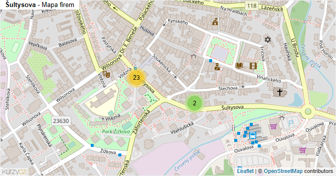 Šultysova - mapa firem