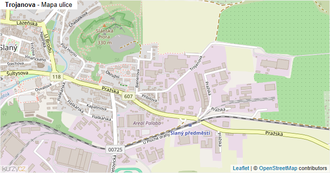 Trojanova - mapa ulice