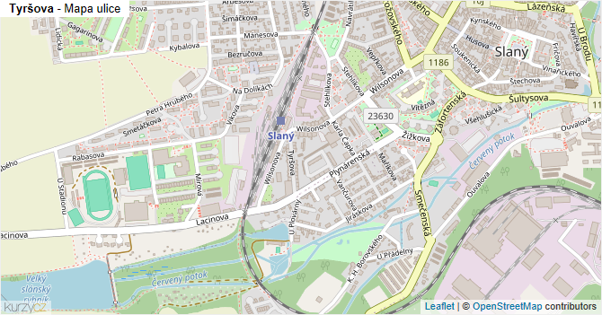 Tyršova - mapa ulice