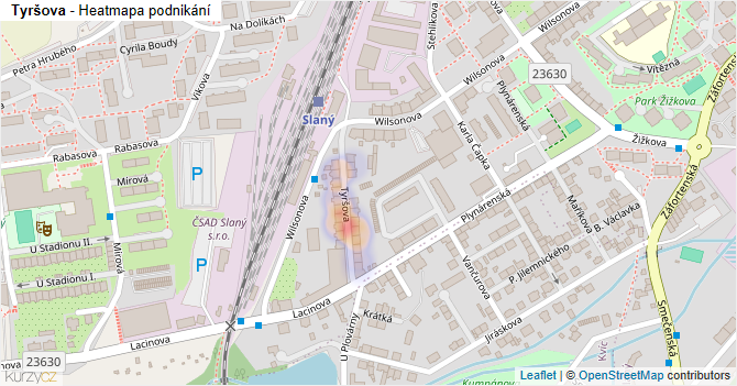 Tyršova - mapa podnikání