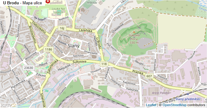 U Brodu - mapa ulice