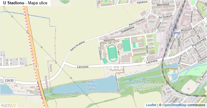 U Stadionu - mapa ulice