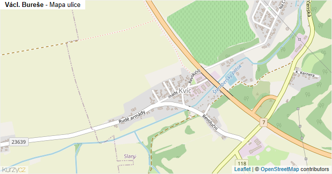 Václ. Bureše - mapa ulice