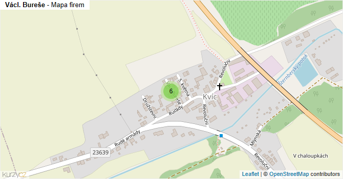 Václ. Bureše - mapa firem