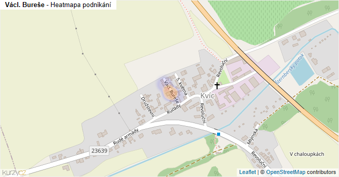 Václ. Bureše - mapa podnikání
