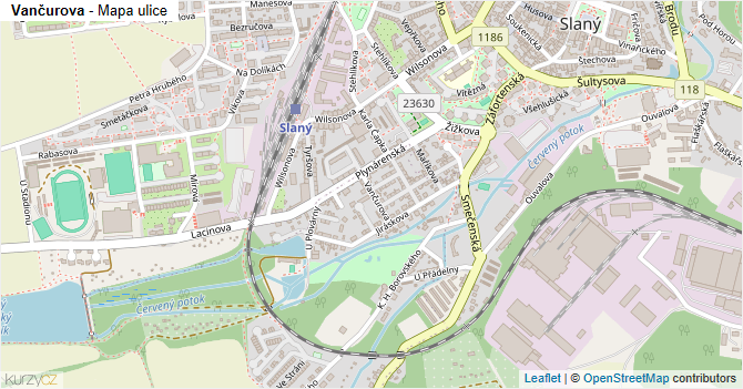 Vančurova - mapa ulice