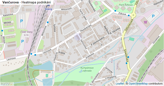 Vančurova - mapa podnikání