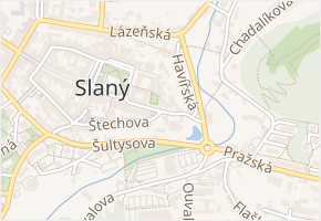 Vinařického v obci Slaný - mapa ulice
