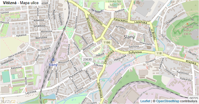 Vítězná - mapa ulice