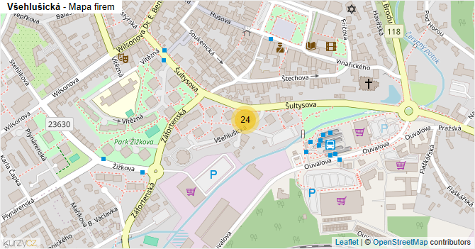 Všehlušická - mapa firem