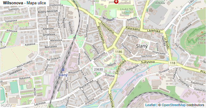 Wilsonova - mapa ulice