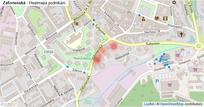 Záfortenská - mapa podnikání