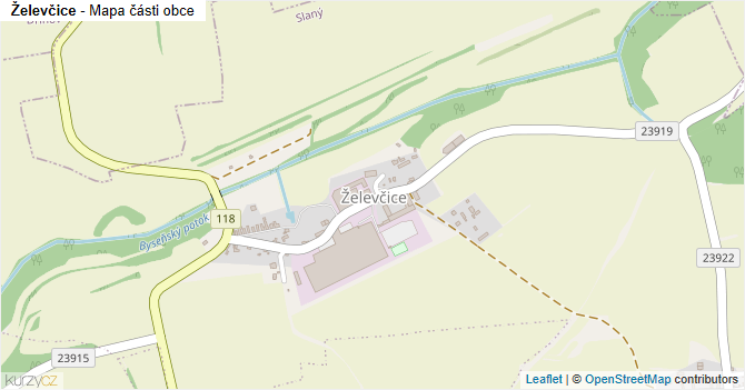 Želevčice - mapa části obce