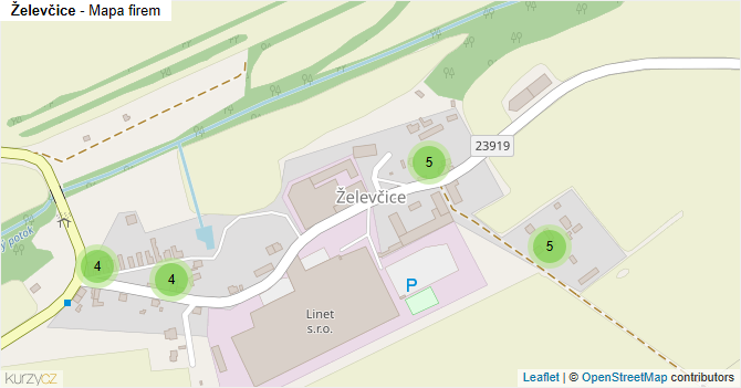 Želevčice - mapa firem